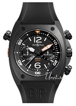 Bell & Ross Marine Musta/Kumi Ø44 mm Bell & Ross Marine Musta/Kumi Ø44 mm