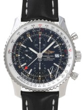 Breitling Navitimer World Black Dial Leather