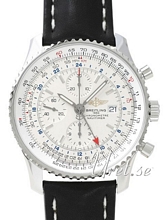 Breitling Navitimer World Silver Dial Leather