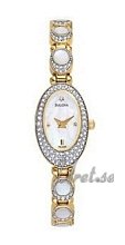 Bulova Crystals Ladies Gold Tone MOP Dial