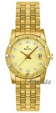Bulova Diamonds Ladies Gold Tone Silver Dial