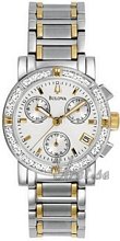 Bulova Marine Star Ladies Chronograph Diamond Two Tone Silver Di