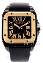 Cartier Santos 100 Carbon Black Dial Composite Strap