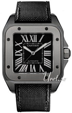 Cartier Santos 100 Carbon Black Dial Composite Strap