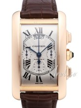 Cartier Tank Americaine Silver Dial Croco Strap