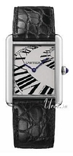 Cartier Tank Solo Silver Dial Leather Strap