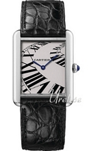 Cartier Tank Solo Silver Dial Leather Strap