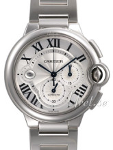 Cartier Ballon Bleu Silver, Guilloche Dial White Gold Bracelet