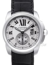 Cartier Calibre de Cartier Silver Dial Croco Strap