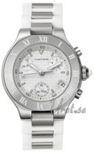 Cartier 21 Chronoscaph Steel White Dial Cartier 21 Chronoscaph Steel White Dial