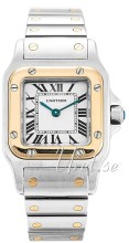 Cartier Santos de Cartier White Dial Two Toned Bracelet Ladies