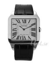 Cartier Santos Dumont Silver Dial White Gold Leather