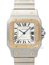 Cartier Santos de Cartier Silver Guilloche Two Toned Bracelet XL