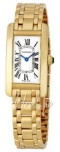 Cartier Tank Americaine Silver Dial Yellow Gold Bracelet Ladies