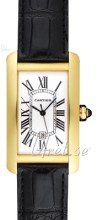 Cartier Tank Americaine Silver Dial Yellow Gold Leather