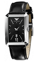 Emporio Armani Ladies Classic Musta/Nahka 36x28 mm