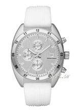 Emporio Armani Sport Silver Dial Rubber Strap