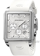 Emporio Armani Sport Silver Dial Rubber Strap