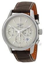 Longines Heritage Silver Dial Croco Strap Brown