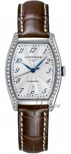 Longines Evidenza Silver Dial Croco Strap Brown