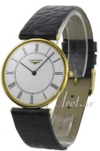 Longines Grande Classique White Dial Leather Strap Black