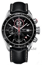 Longines GrandeWhiteesse Black Dial Leather Strap Black Longines GrandeWhiteesse Black Dial Leather Strap Black