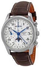 Longines Master Silver Dial Croco Strap Brown