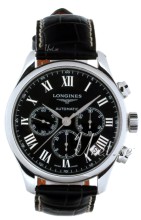 Longines Master Chronograph Silver Dial Croco Strap