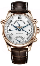 Longines Master Silver Dial Croco Strap Brown