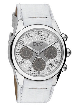 Dolce Sandpiper Silver Dial Leather Strap