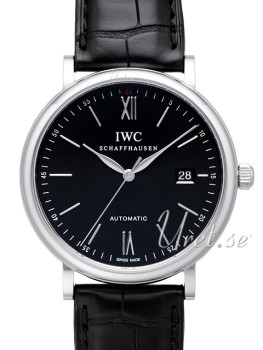 IWC Portofino Black Dial Croco Strap