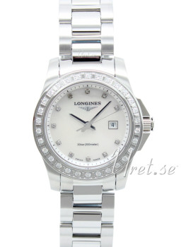 Longines Conquest MOP, White Dial Steel Bracelet
