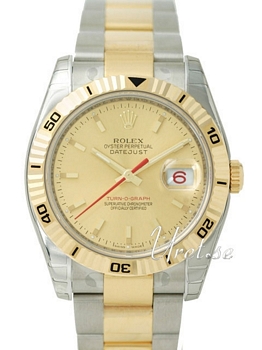 Rolex Datejust Turn-O-Graph Gold Dial Oysterlock Bracelet