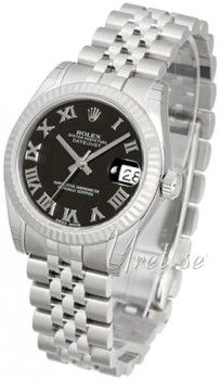 Rolex Datejust Black Dial Midsize Jubilee Bracelet