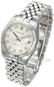 Rolex Datejust Silver Dial Midsize Jubilee Bracelet Diamond