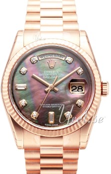Rolex Day-Date Black MOP Diamond Dial Rose Gold Presient Bracele Rolex Day-Date Black MOP Diamond Dial Rose Gold Presient Bracele
