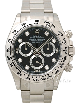 Rolex Daytona Black Diamond Dial White Gold