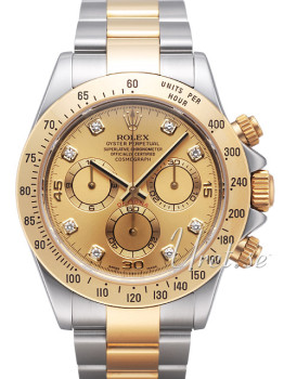 Rolex Daytona Champagne Diamond Dial Yellow Gold/Steel Oysterloc
