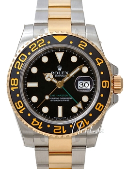 Rolex GMT-Master II Black Dial Yellow Gold/Steel Oysterlock