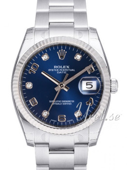 Rolex Perpetual Date Silver Dial Diamond Oyster Bracelet