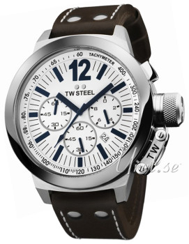 TW Steel Ceo Canteen White Dial Leather Strap