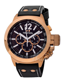 TW Steel Ceo Canteen Black Dial Leather Strap