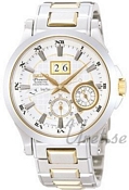 Seiko Premier White Dial Two Tone Bracelet
