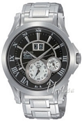 Seiko Premier Black Dial Bracelet Perpetual Calender