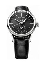 Maurice Lacroix Les Classiques Grande Date GMT Musta/Nahka �40 m
