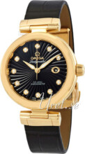 Omega Ladymatic Black Dial Croco Strap