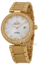 Omega Ladymatic MOP, White Dial Yellow Gold Bracelet