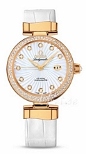 Omega Ladymatic MOP, White Dial Croco Strap