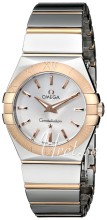 Omega Constellation Polished 27 mm Rose Gold Steel Silver Dial
