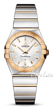 Omega Constellation Polished 27 mm Yellow Gold Steel Silver Dial